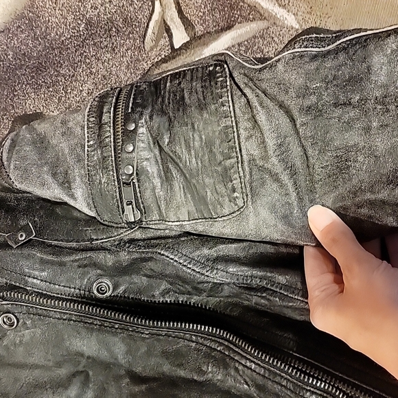 Womens Leather Motorcycle Riding Jacket - Picture 8 of 9